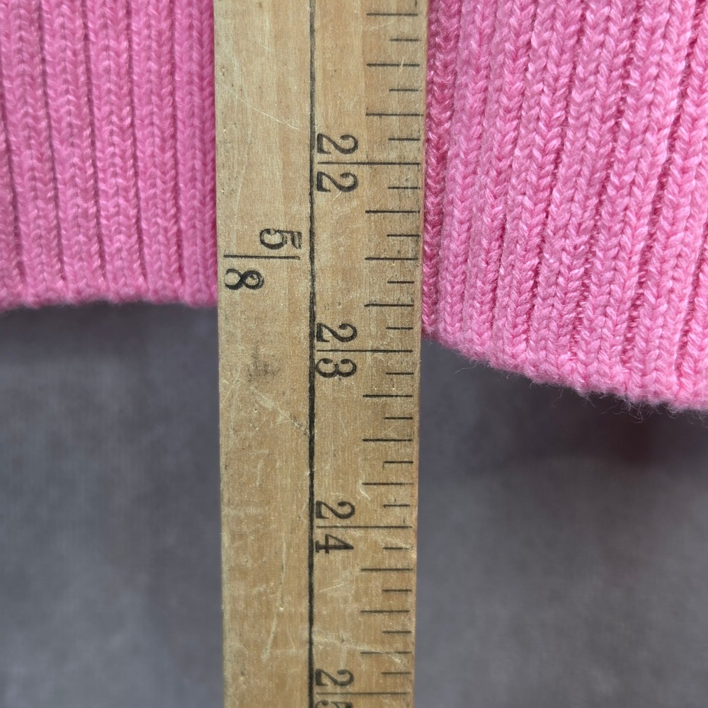 Lands End Drifter Christmas Cat Sweater Womens XS Pink Red Striped Cotton Knit - Picture 7 of 7